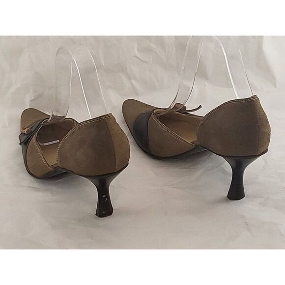 Dirndl + Bua Attersee Suede Leather Sz 38 1/2 EU 6.5 US Kitten Heels Women - Picture 2 of 6